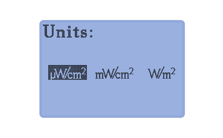 紫外線輻射照度計單位切換